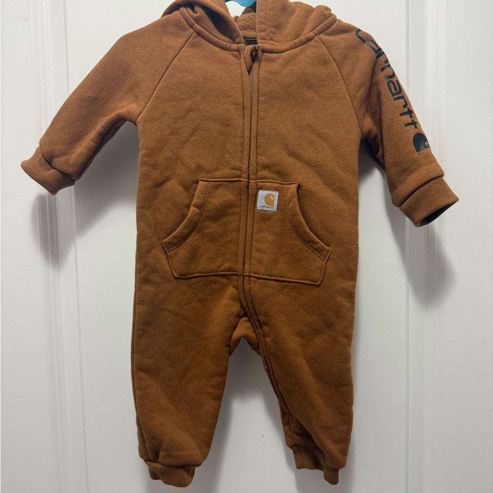 Carhartt Brown Hooded One-Piece Footie